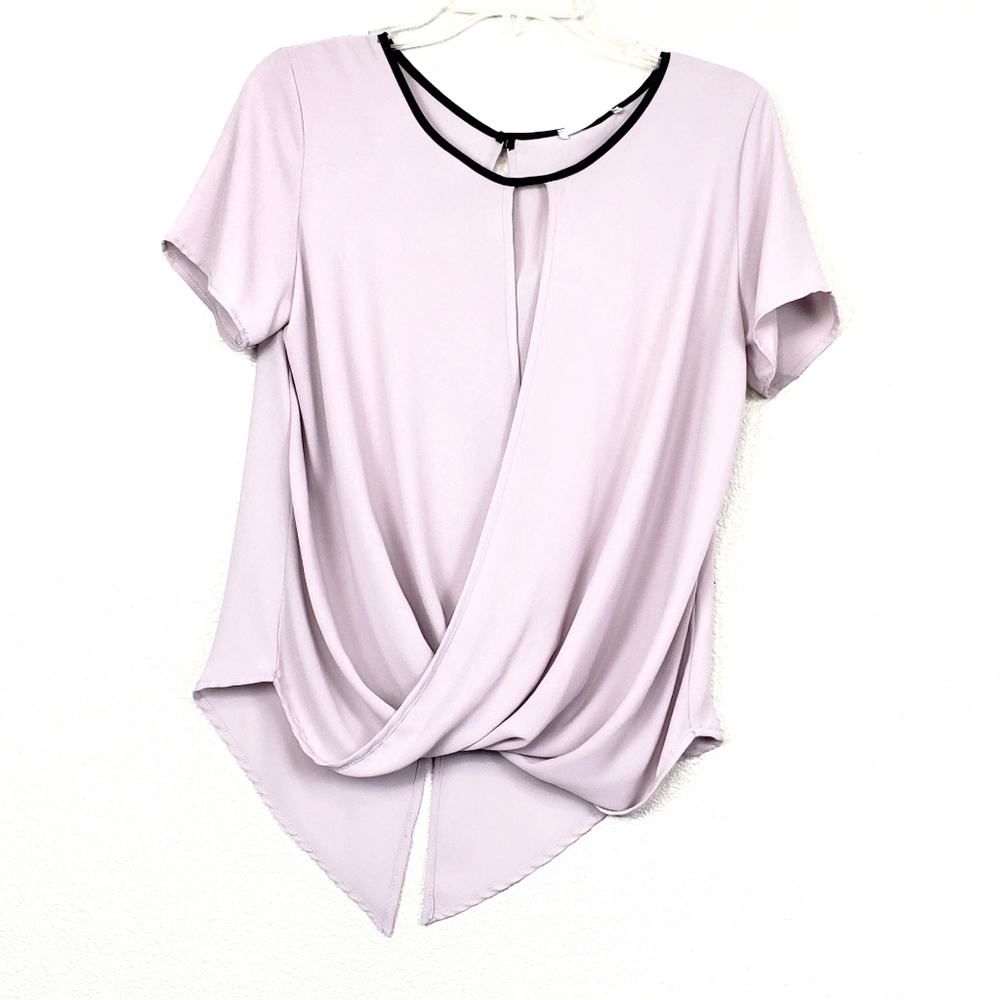 Lush lavender plunging draped top